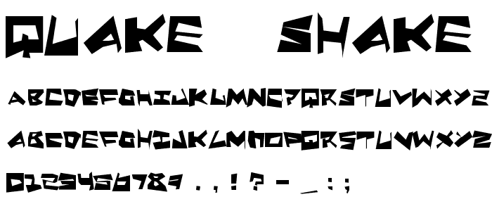 Quake & Shake SuperMax font